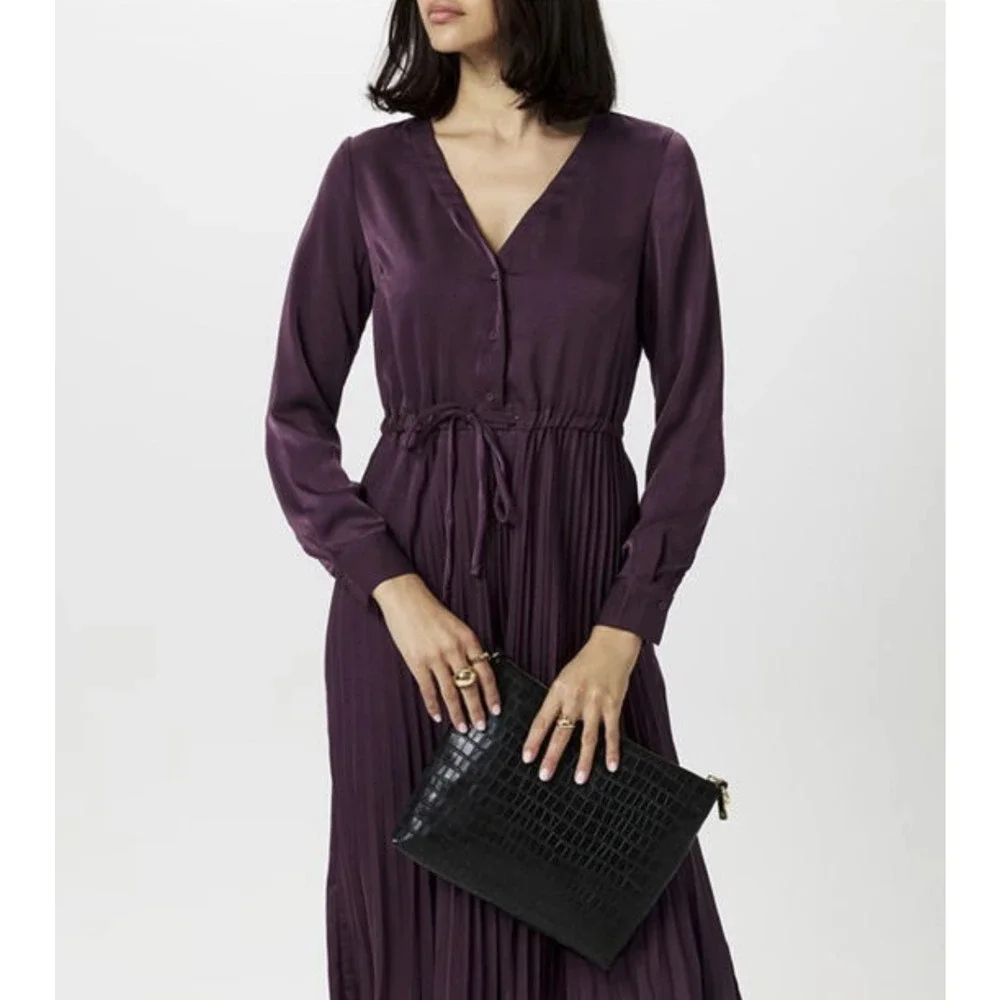 Vero Moda Women Cindy Plissé Dress Plum Perfect Size S